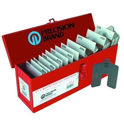 SIZE B 3X3 ASSORTED SLOTTED SHIMS